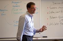 Kurt O'Brien leads a conversation at the Leadership Institute.