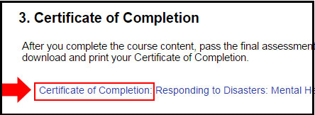 Moodle Course Certificate Link