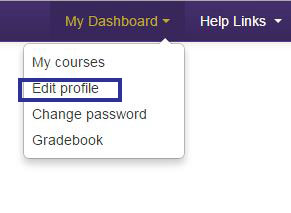 Moodle Dashboard Edit Profile Link